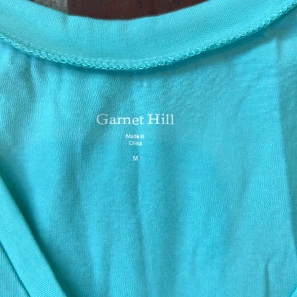 Garnet Hill Faux Wrap Aqua Blue Short Sleeve T-shirt Dress - Picture 2 of 5